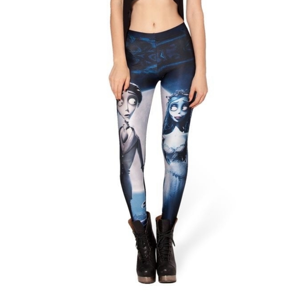 Blackmilk Corpse Bride Victor And Emily Leggings XL